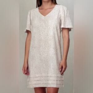 Original Nicole Miller Linen Blend Shift Shirt Dress Small
